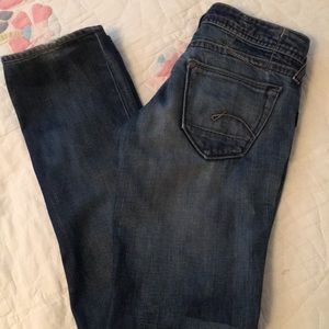 G Star straight leg low rise vintage wash jeans